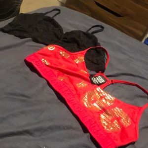 Pink sports bra and bralette large